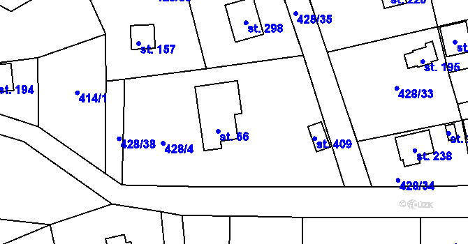Parcela st. 66 v KÚ Černíny, Katastrální mapa
