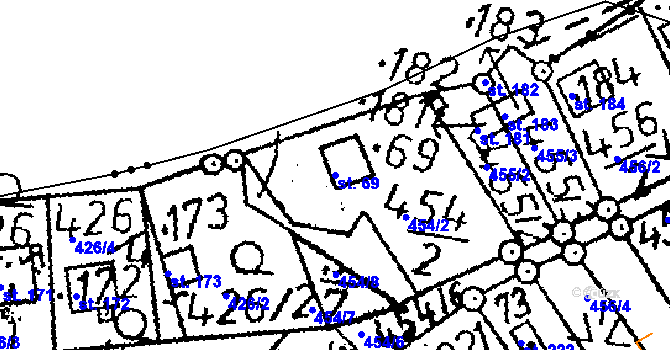 Parcela st. 69 v KÚ Černíny, Katastrální mapa