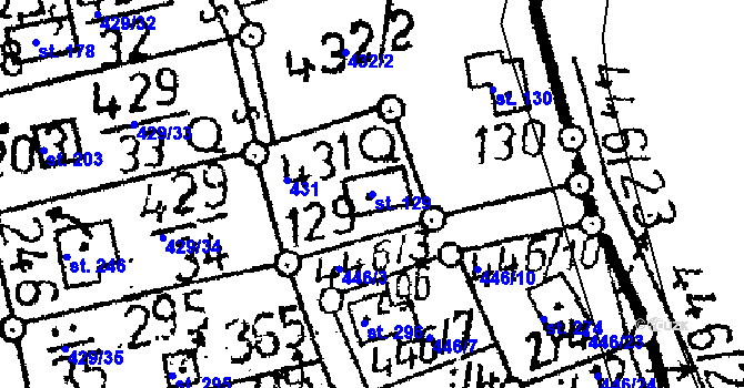 Parcela st. 129 v KÚ Černíny, Katastrální mapa