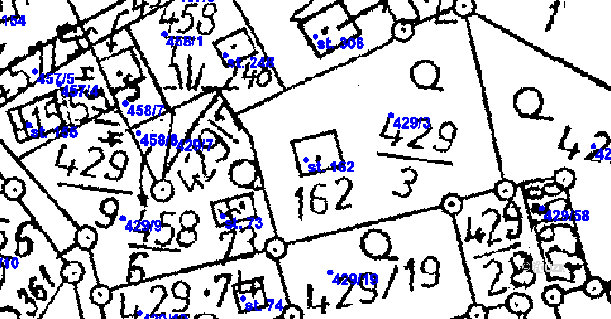 Parcela st. 162 v KÚ Černíny, Katastrální mapa