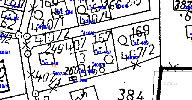 Parcela st. 167 v KÚ Černíny, Katastrální mapa