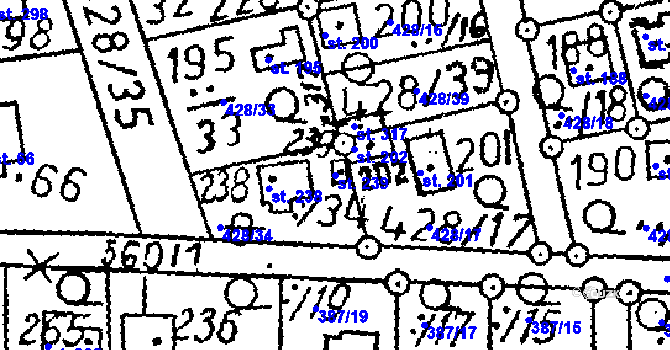Parcela st. 239 v KÚ Černíny, Katastrální mapa