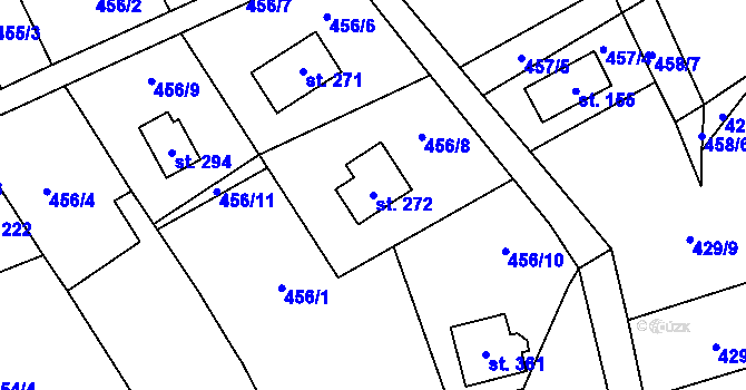 Parcela st. 272 v KÚ Černíny, Katastrální mapa
