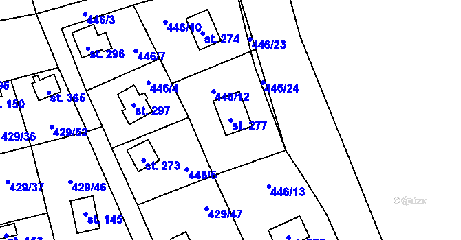 Parcela st. 277 v KÚ Černíny, Katastrální mapa