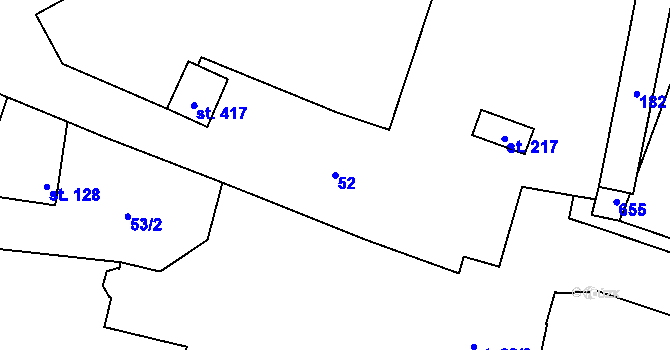 Parcela st. 52 v KÚ Černíny, Katastrální mapa
