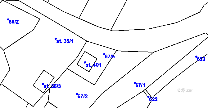 Parcela st. 67/5 v KÚ Černíny, Katastrální mapa