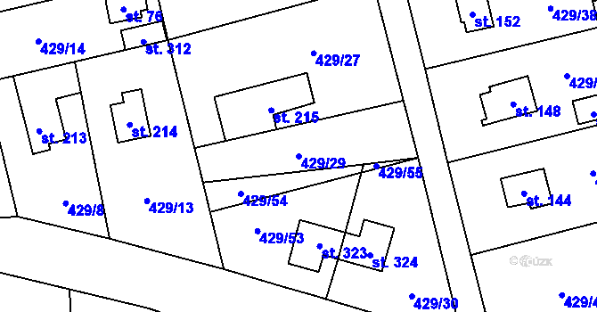 Parcela st. 429/29 v KÚ Černíny, Katastrální mapa
