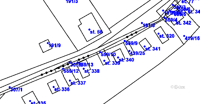 Parcela st. 559/10 v KÚ Černíny, Katastrální mapa