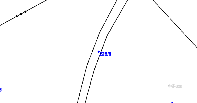 Parcela st. 225/5 v KÚ Hetlín, Katastrální mapa