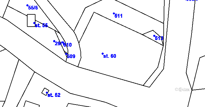 Parcela st. 60 v KÚ Štipoklasy u Černín, Katastrální mapa