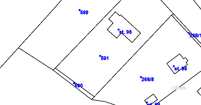 Parcela st. 268/7 v KÚ Štipoklasy u Černín, Katastrální mapa