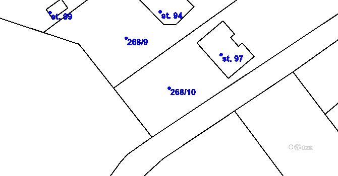 Parcela st. 268/10 v KÚ Štipoklasy u Černín, Katastrální mapa