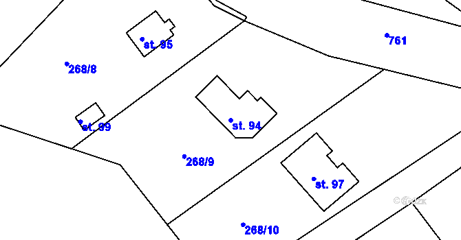 Parcela st. 94 v KÚ Štipoklasy u Černín, Katastrální mapa