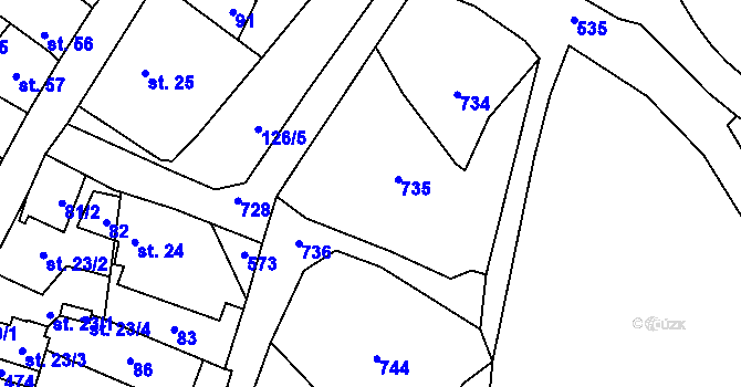 Parcela st. 126/12 v KÚ Štipoklasy u Černín, Katastrální mapa