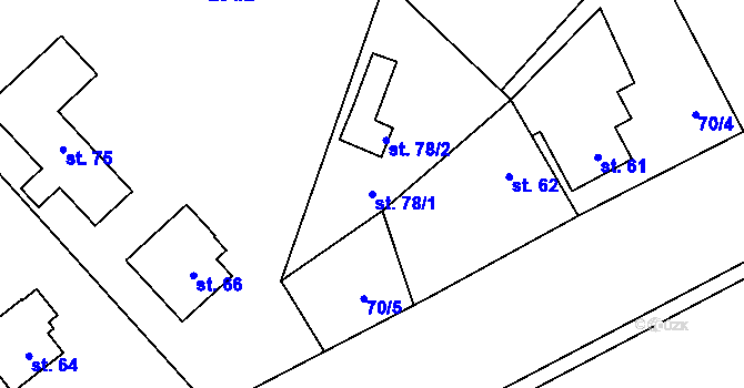 Parcela st. 78/1 v KÚ Štipoklasy u Černín, Katastrální mapa