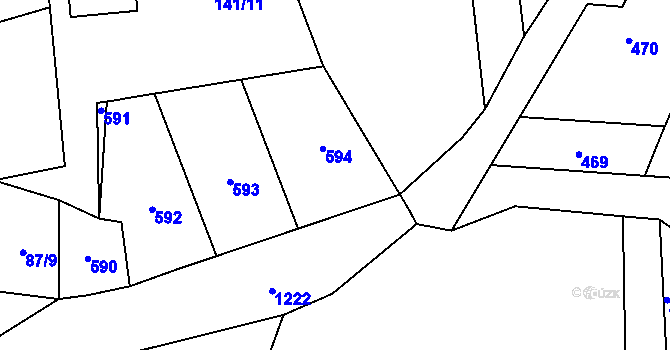 Parcela st. 87/3 v KÚ Zdeslavice u Černín, Katastrální mapa