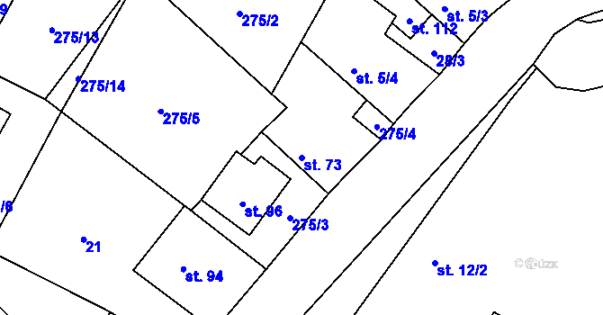 Parcela st. 73 v KÚ Černiv, Katastrální mapa