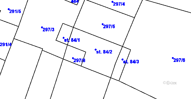 Parcela st. 84/2 v KÚ Černiv, Katastrální mapa