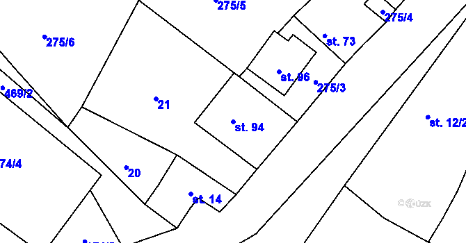 Parcela st. 94 v KÚ Černiv, Katastrální mapa