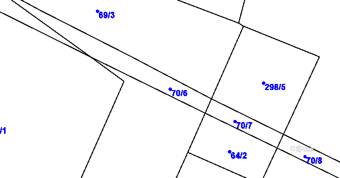Parcela st. 70/6 v KÚ Černiv, Katastrální mapa