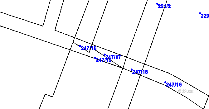 Parcela st. 247/17 v KÚ Černiv, Katastrální mapa