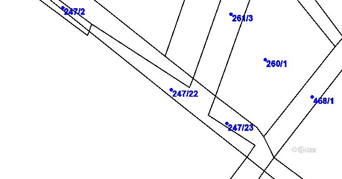 Parcela st. 247/22 v KÚ Černiv, Katastrální mapa