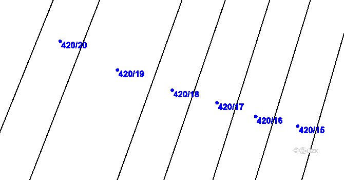 Parcela st. 420/18 v KÚ Černiv, Katastrální mapa