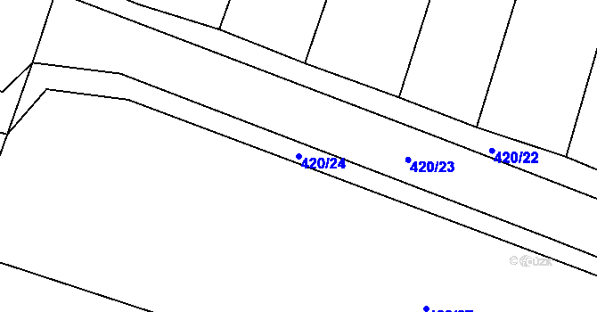 Parcela st. 420/24 v KÚ Černiv, Katastrální mapa