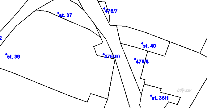 Parcela st. 476/10 v KÚ Černiv, Katastrální mapa