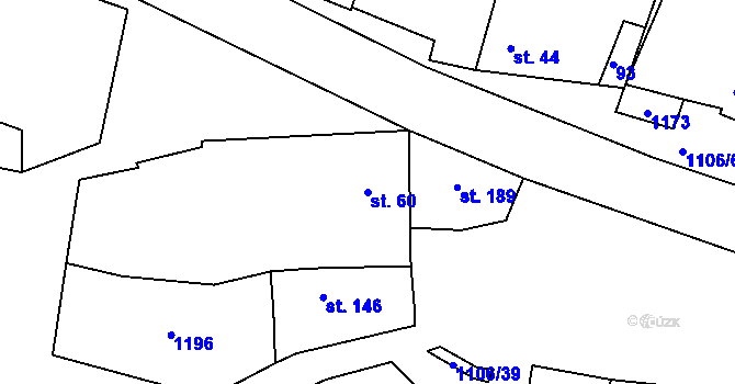 Parcela st. 60 v KÚ Černochov, Katastrální mapa