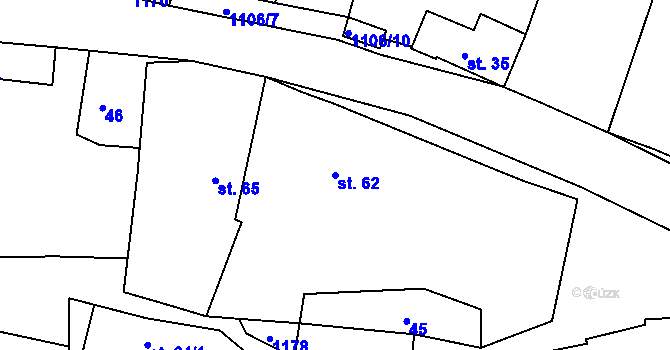 Parcela st. 62 v KÚ Černochov, Katastrální mapa