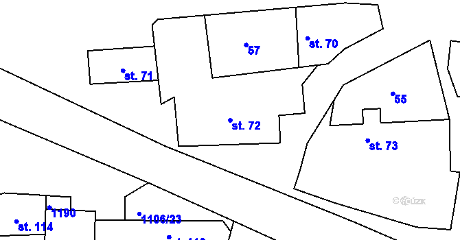 Parcela st. 72 v KÚ Černochov, Katastrální mapa