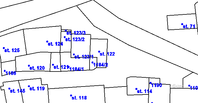 Parcela st. 122 v KÚ Černochov, Katastrální mapa