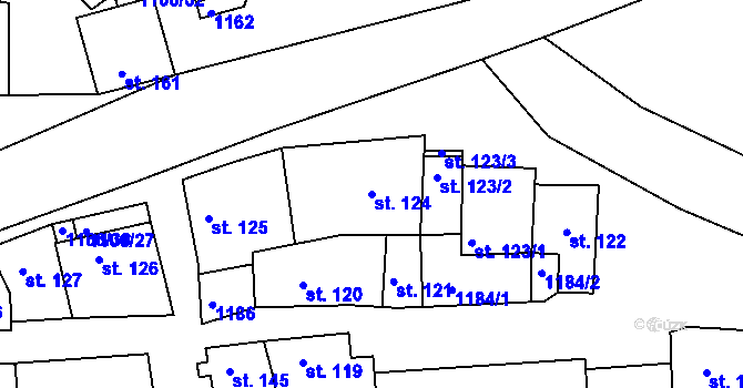 Parcela st. 124 v KÚ Černochov, Katastrální mapa