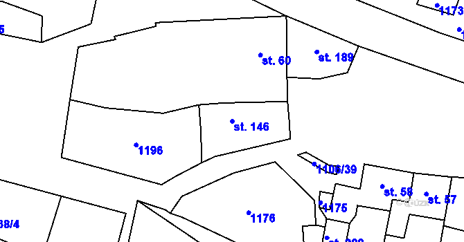 Parcela st. 146 v KÚ Černochov, Katastrální mapa