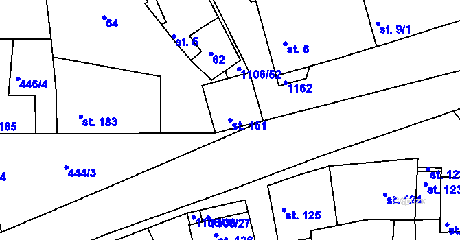 Parcela st. 161 v KÚ Černochov, Katastrální mapa