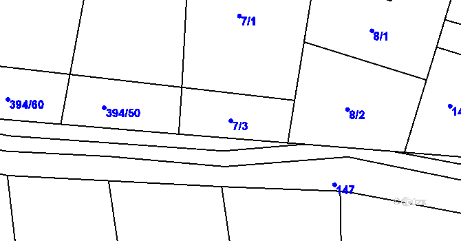 Parcela st. 7/3 v KÚ Černochov, Katastrální mapa