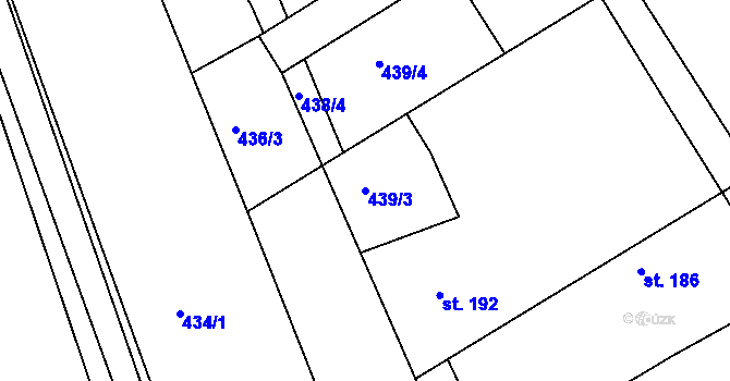 Parcela st. 439/3 v KÚ Černochov, Katastrální mapa