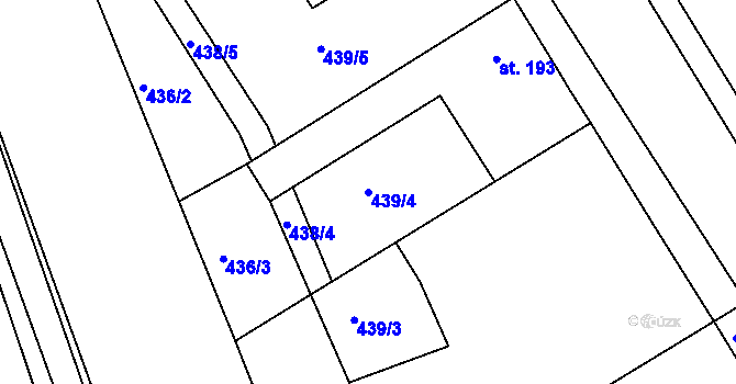 Parcela st. 439/4 v KÚ Černochov, Katastrální mapa