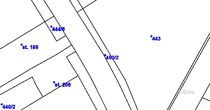 Parcela st. 450/2 v KÚ Černochov, Katastrální mapa