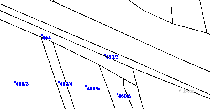 Parcela st. 453/3 v KÚ Černochov, Katastrální mapa