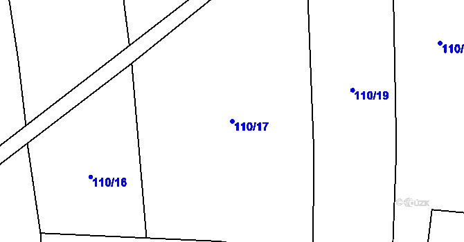 Parcela st. 110/17 v KÚ Černochov, Katastrální mapa