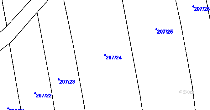 Parcela st. 207/24 v KÚ Černochov, Katastrální mapa