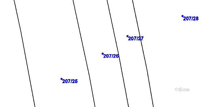Parcela st. 207/26 v KÚ Černochov, Katastrální mapa