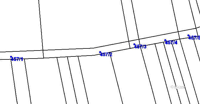 Parcela st. 457/2 v KÚ Černochov, Katastrální mapa