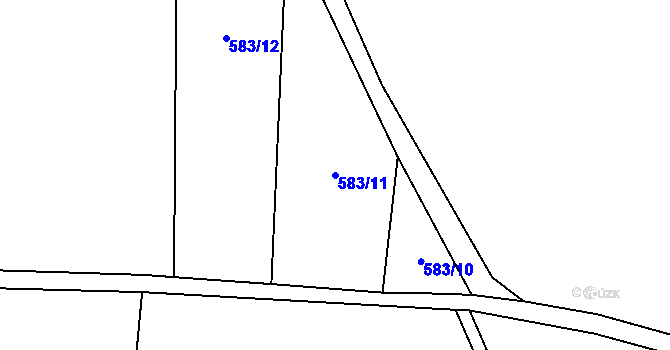 Parcela st. 583/11 v KÚ Černochov, Katastrální mapa