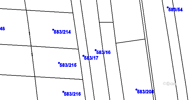 Parcela st. 583/16 v KÚ Černochov, Katastrální mapa
