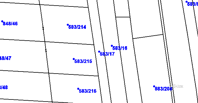 Parcela st. 583/17 v KÚ Černochov, Katastrální mapa
