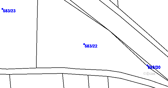 Parcela st. 583/22 v KÚ Černochov, Katastrální mapa