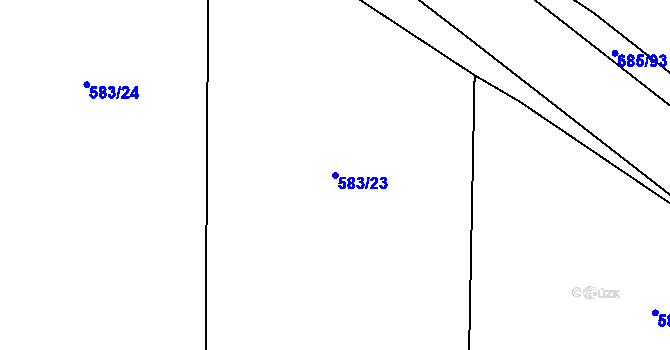 Parcela st. 583/23 v KÚ Černochov, Katastrální mapa